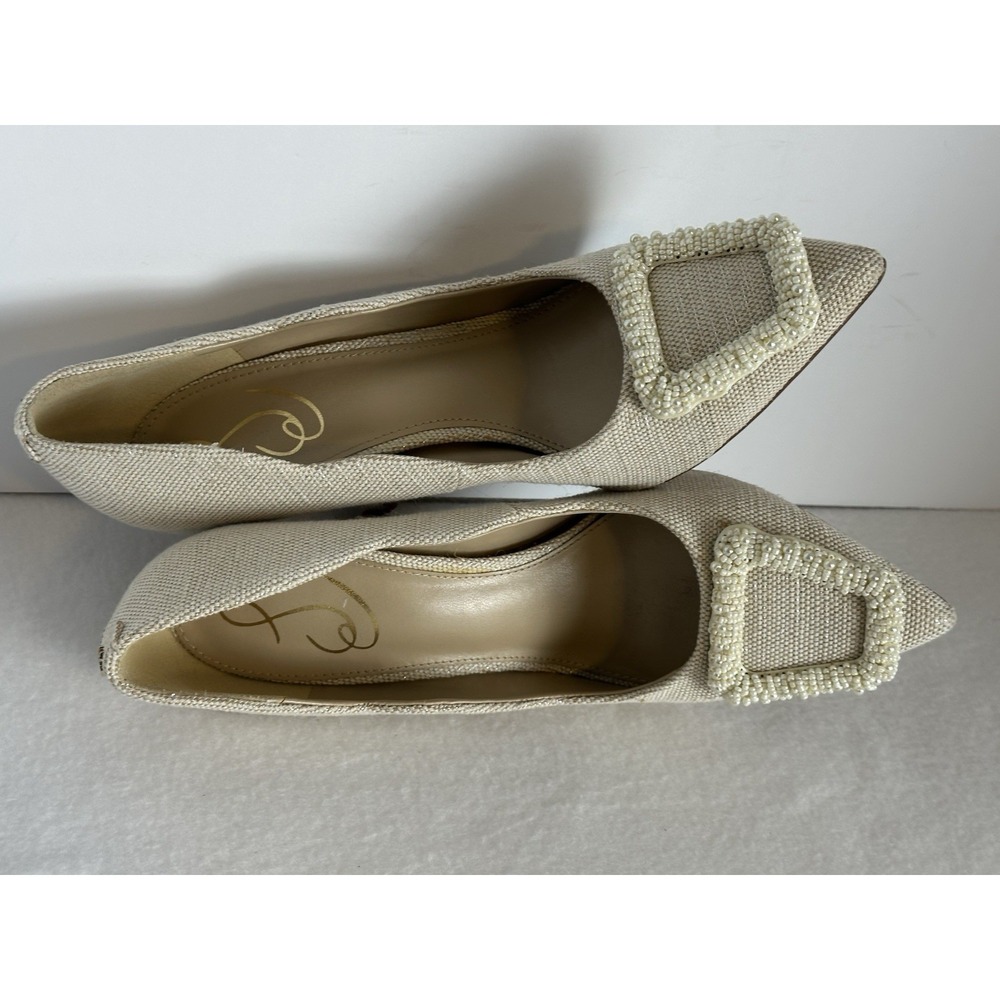 Sam Edelman Harriet Pointed Toe Beaded Pearl High Heel Pumps Shoes 8.5 Wedding - Picture 10 of 13
